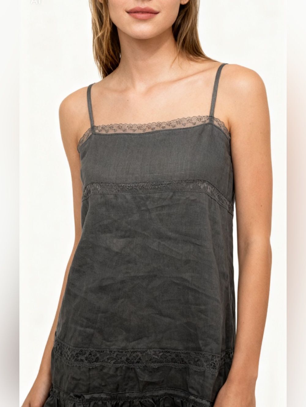 NWT Gold Hawk Linen Steeple Grey Camisole Small
